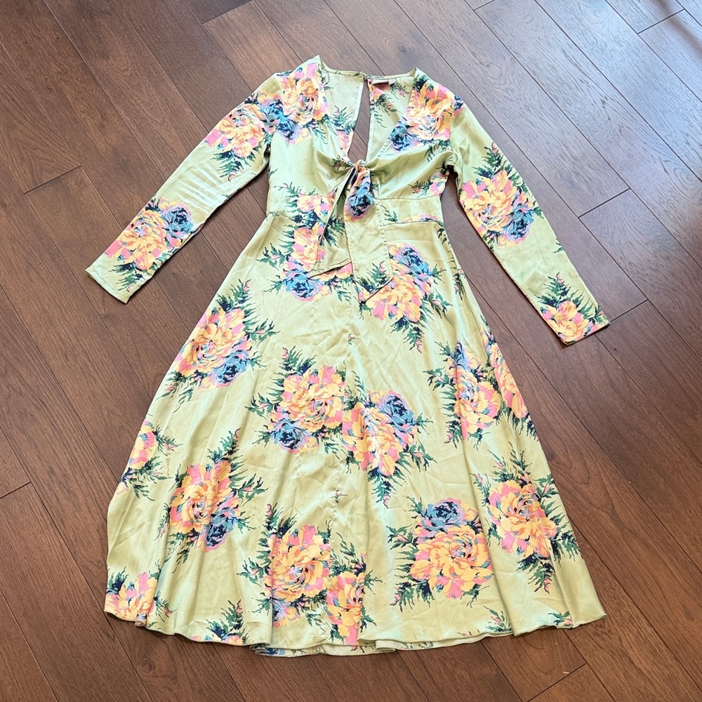 ASOS Green Floral Dress US 6 C27-058